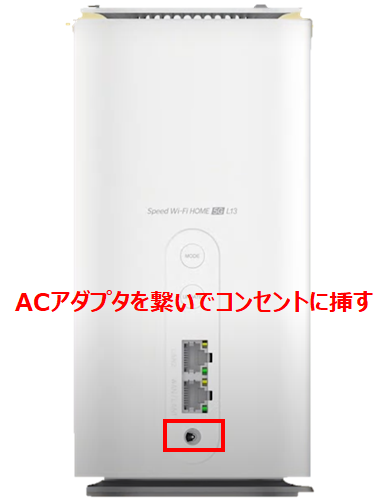 ホームルーターをコンセントに挿すだけ