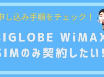 BIGLOBE WiMAXをSIMのみ契約